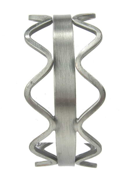 Unique pewter bracelet with a playful squiggle design, perfect for expressing style and individuality.