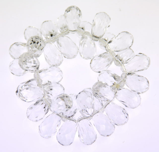 Clear stretch bracelet featuring elegant beads, ideal for layering or solo wear, perfect for any occasion.