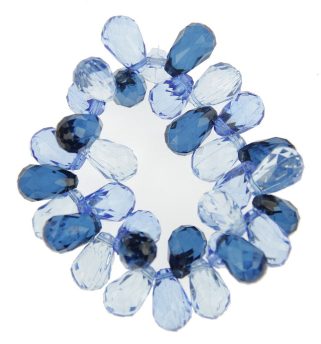 Elegant blue stretch bracelet with a glossy finish, perfect for casual or formal occasions. Versatile and comfortable fit.