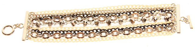 Elegant 3 Tone Chain Bracelet featuring intertwined gold, silver, and rose gold hues, perfect for any occasion.