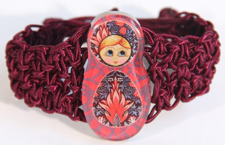 Stylish Babushka Pink Bracelet in vibrant resin, perfect for adding a pop of color to any outfit.