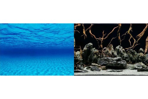 Aquatic Background Precut Seascape - Natural Mystic, vibrant double-sided ocean design for a stunning aquarium transformation.