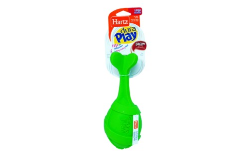 Durable 22cm squeaky dog toy shaped like a rocket, made of latex and vinyl for engaging play that bounces and floats.