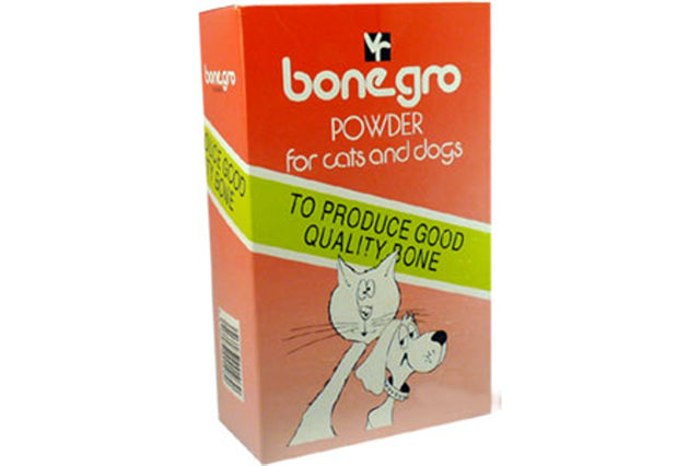 Vet Remedies Bone Gro Powder 250g for pets, enhancing bone health in dogs and cats, ideal for growth and lactation.