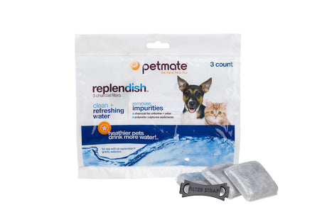 Pet - Replenish Replacement Filter 3pk for clean, fresh water, compatible with standard pet fountains, promoting pet hydration.