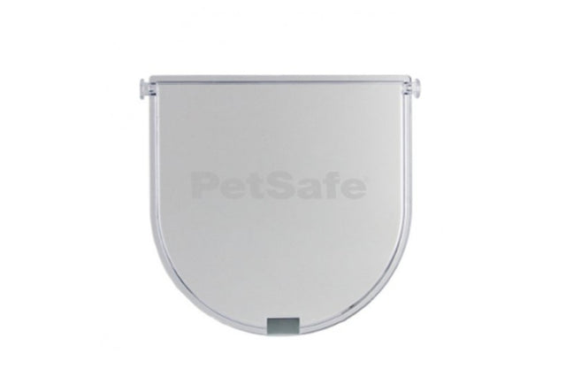 Durable and transparent replacement flap for Petporte cat doors, providing secure outdoor access for cats.