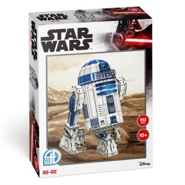 3D paper model of R2D2 from Star Wars, featuring 192 detailed pieces for easy assembly without tools. Perfect for fans aged 8+.