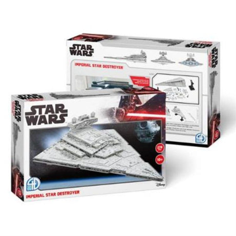 3D paper model of the Star Wars Imperial Star Destroyer, featuring 278 pieces and a Star Wars branded stand for display.