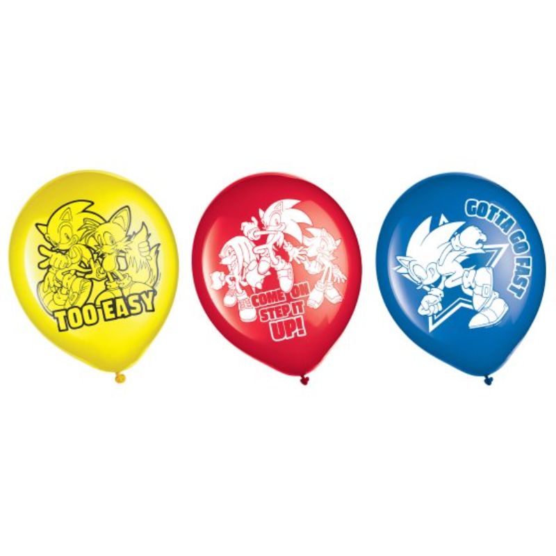 Balloon - Sonic the Hedgehog 30cm Latex Balloons - Pack of 6