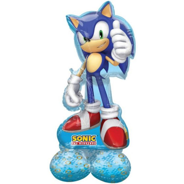 AirLoonz Sonic the Hedgehog 2 balloon, 66cm x 134cm, vibrant design, perfect for birthday parties and themed events.