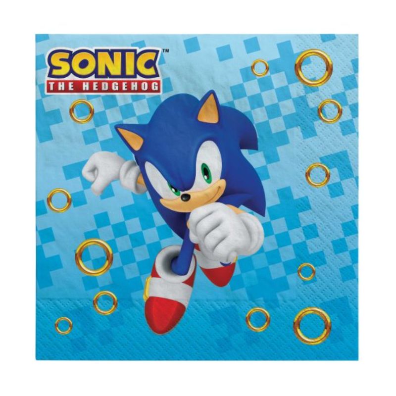 Sonic the Hedgehog Lunch Napkins - Pack of 16