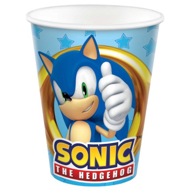 Sonic the Hedgehog 9oz / 266ml Paper Cups - Pack of 8