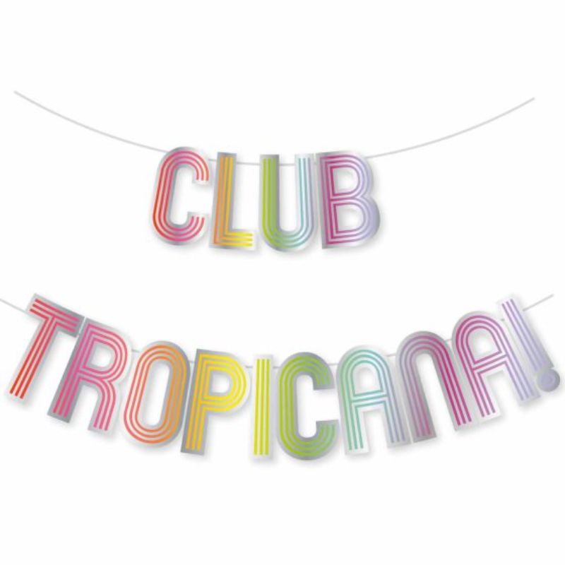 Colorful 2m Club Tropicana letter banner, perfect for tropical-themed parties and summer celebrations.