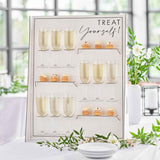 Elegant wedding canape and drinks stand holder, 70cm tall with glass holders and treat shelves for stylish reception service.