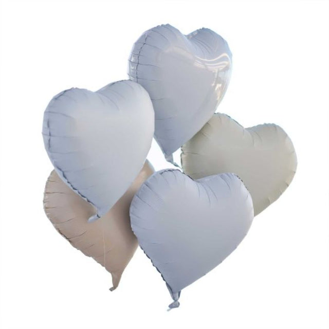 Heart-shaped engagement balloons bundle, ideal for celebrations; includes assembly supplies for easy decoration.