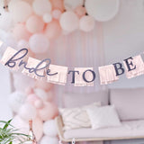 Future Mrs Bride To Be bunting with tassel garland, ideal for hen parties, adding elegance and charm to celebrations.