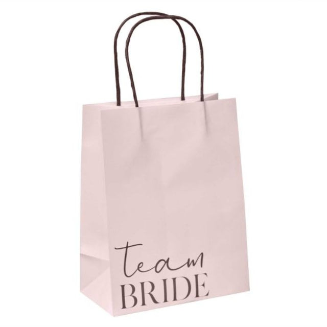 Five stylish Future Mrs Hen Party Team Bride bags, perfect for bridal festivities and holding party favors.