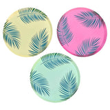 Colorful Hawaiian palm leaf printed paper plates, 25cm, perfect for festive gatherings and eco-friendly convenience. Pack of 8.