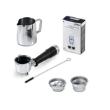La Specialista Prestigio Matt Black Manual Coffee Machine: Elegant espresso maker with 19-bar pump, My Latte Art wand, and 2.5L tank.