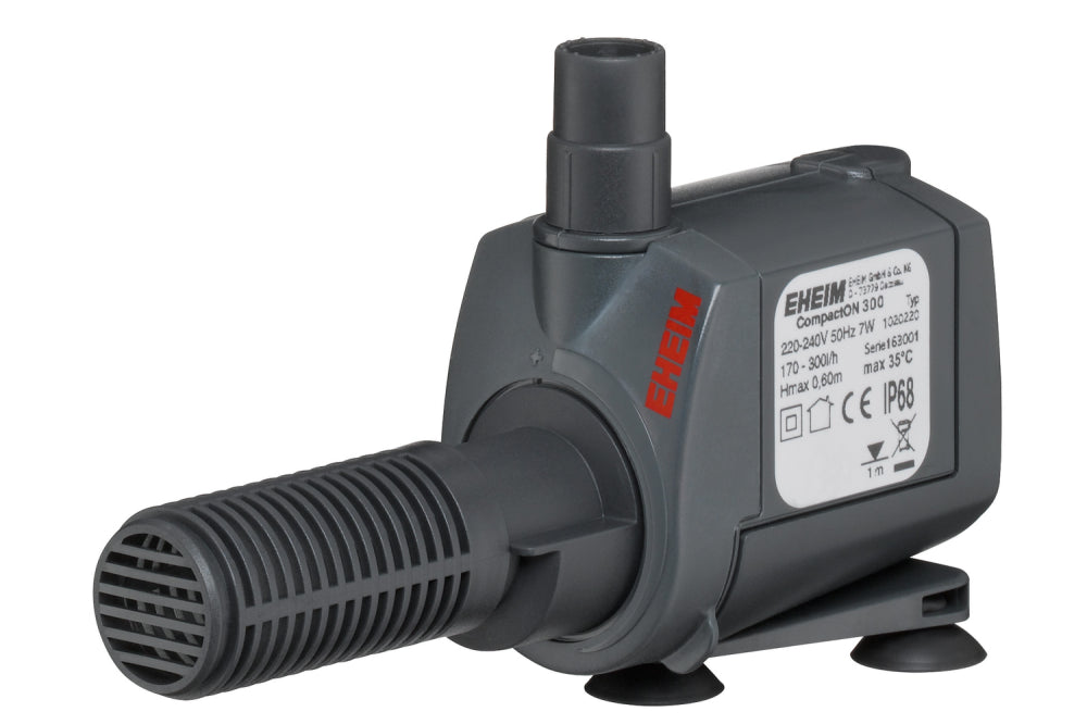 Eheim compactON 300 water pump, 300 L/h flow rate, 0.6m height, energy-efficient for aquariums and ponds, whisper-quiet.