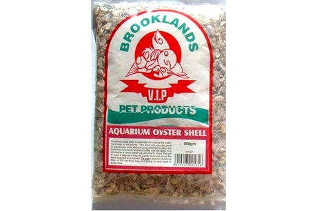 Crushed Oyster Shell 500g for improving aquarium water hardness and stabilizing pH levels for thriving aquatic life.