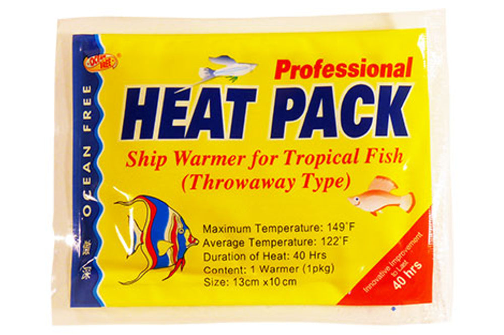 Compact Fish Heat Pack for 40-hour transport, maintaining 50°C for tropical fish safety during long journeys.