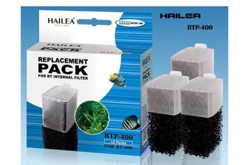 Aquatic Hailea Replacement Cartridge 3pk BTP400 for clear water and effective filtration in Hailea aquariums.