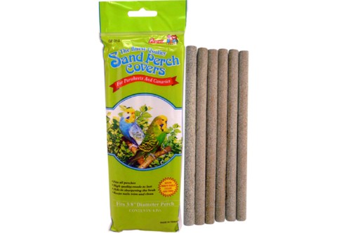 Premium 12mm sand perch covers pack of 6, providing comfort, non-slip grip, and foot health for pet birds.