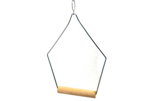 Triangle bird swing for cages, 10cm, promoting play and exercise for parakeets, budgies, and canaries.