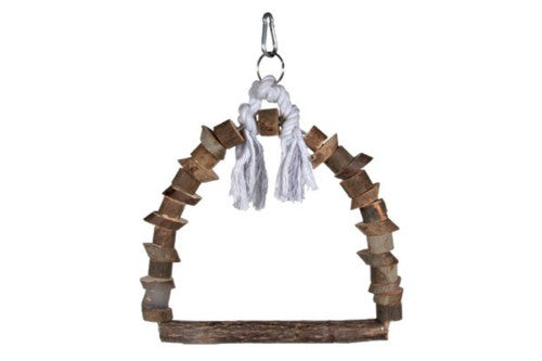 Natural Living Swing for birds, 22cm x 29cm, made from eco-friendly materials for interactive play and mental stimulation.