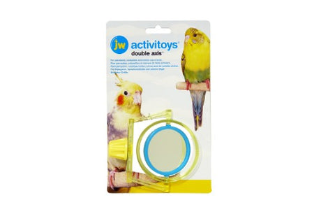 Colorful double-axis bird toy for parrots, promoting play, exercise, and beak health in a durable, engaging design.