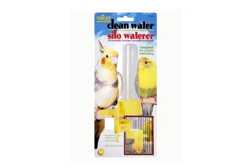 JW Insight Clean Water Silo Waterer for bird cages, ensuring fresh water access and preventing spills and contamination.