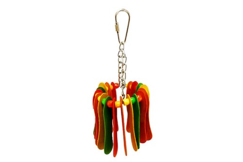 Colorful 17cm Hanging Paddles bird toy, designed to entertain and engage small to medium birds while promoting exercise.