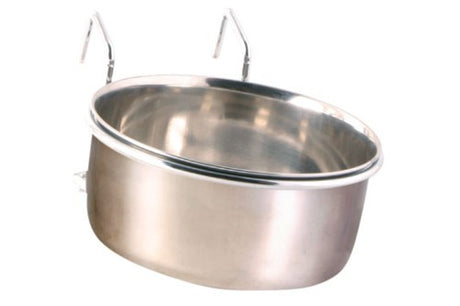 Stainless steel bird feeder with 600mL capacity, durable chrome holder, perfect for attracting small to medium birds.