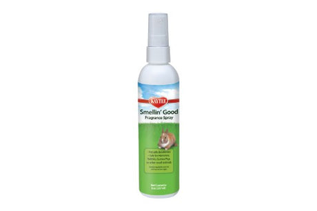 KT Smellin' Good Critter Spray 237mL for freshening small animals and habitats, scented like baby powder.