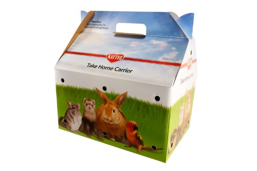 KT Take Home Box XL 28cm, a spacious, sturdy carrier for small animals, ensuring safe, comfortable travel with ventilation.