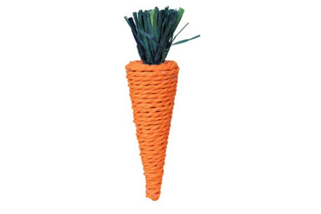 Small Animal Chew Toy - Straw Carrot 20cm, eco-friendly chew toy for rabbits and rodents, promoting dental health and play.