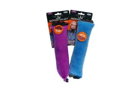 JG Twisted Kicker Cat Toy in vibrant colors, filled with catnip for engaging, active play and mimicking natural hunting instincts.