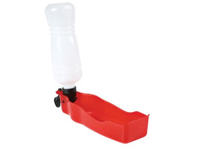 Portable 500mL drink bottle for dogs, foldable design, includes a hook and strap for easy carrying during outdoor adventures.