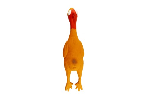 Large latex funny chicken dog toy, 45cm, durable and safe for hours of interactive play and exercise.