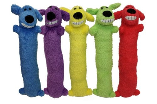 Soft plush Loofa Dog Toy, 30cm, squeaky, vibrant colors, perfect for fetching and snuggling, safe for all dogs.