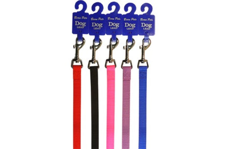 Premium black nylon dog lead, 15mm wide and 120cm long, designed for strength, comfort, and versatility in pet walking.