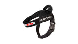 EzyDog Express Harness S Black, a sleek and durable dog harness with reflective trim and custom label options for active dogs.