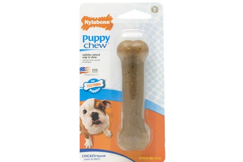 Flexible Puppybone Regular for teething puppies, made of soft polymer to promote healthy chewing and dental hygiene.