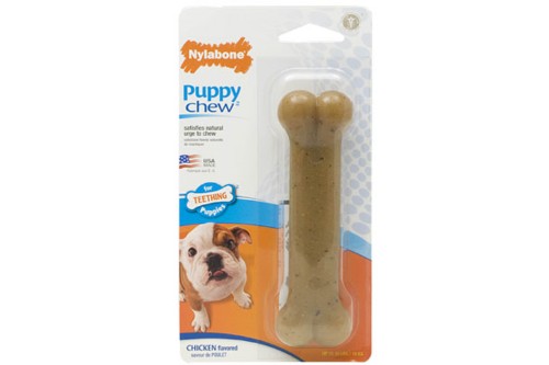 Flexible Puppybone - Wolf chew toy for teething puppies, made from soft thermoplastic, promotes dental health and safe chewing habits.