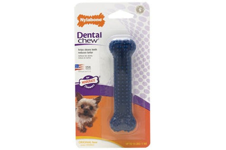 Pet-friendly petite dental chew bone for small dogs, promotes dental health while satisfying natural chewing urge.