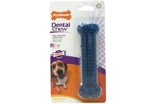 Moderate chewer dog dental bone for oral health, reduces tartar and freshens breath, suitable for dogs up to 11kg.