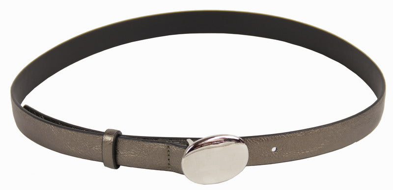 Stylish pewter belt, 2 cm wide and 105 cm long, perfect for adding elegance to any outfit.