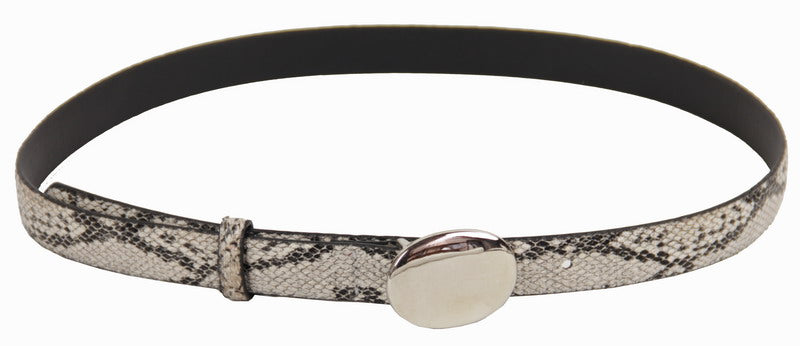 Snake-patterned belt measuring 2x5x105cm, perfect for adding a stylish statement to any outfit.