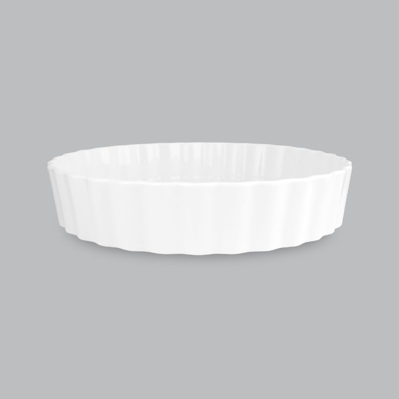 Elegant 25 x 5cm quiche dish from Wilkie Brothers, made of durable new bone porcelain, perfect for baking and serving.